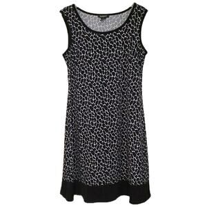 5/15 Glamour animal print black white career dress SZ16